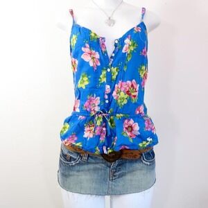 abercrombie sheer mesh ruffle blouse navy indie sleaze y2k